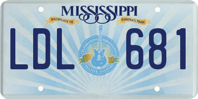 MS license plate LDL681
