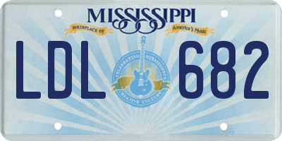 MS license plate LDL682