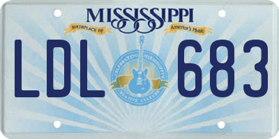 MS license plate LDL683