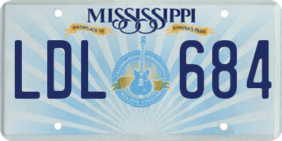 MS license plate LDL684