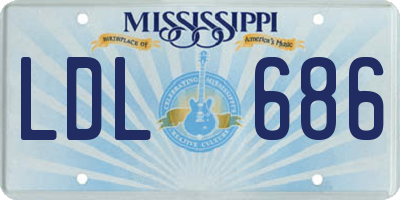 MS license plate LDL686