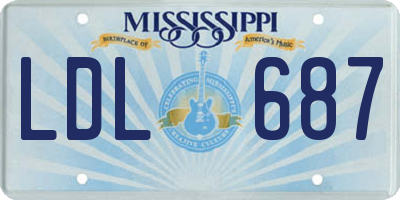 MS license plate LDL687