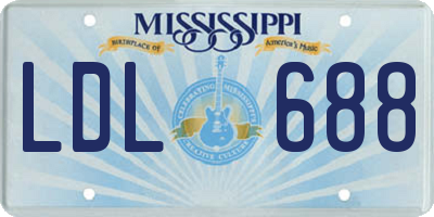MS license plate LDL688