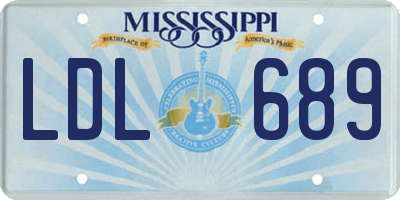 MS license plate LDL689