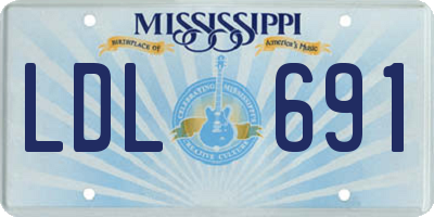MS license plate LDL691