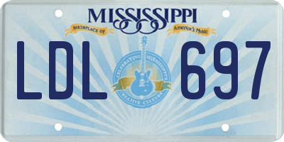 MS license plate LDL697