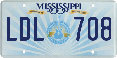 MS license plate LDL708