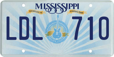 MS license plate LDL710