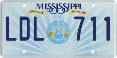 MS license plate LDL711