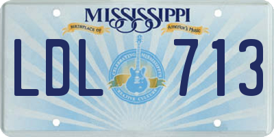 MS license plate LDL713