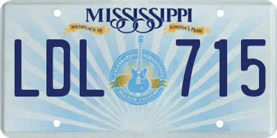 MS license plate LDL715