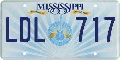 MS license plate LDL717