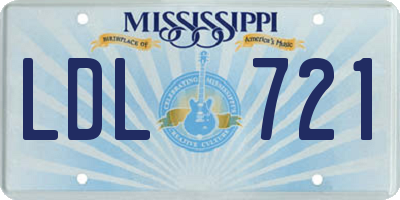MS license plate LDL721
