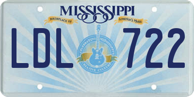 MS license plate LDL722
