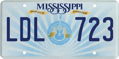 MS license plate LDL723
