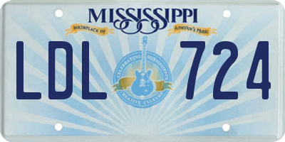 MS license plate LDL724