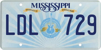MS license plate LDL729