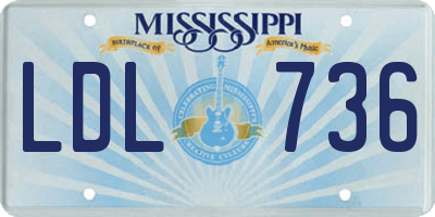 MS license plate LDL736