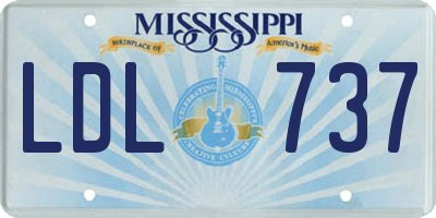 MS license plate LDL737