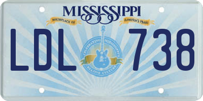 MS license plate LDL738