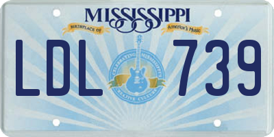 MS license plate LDL739