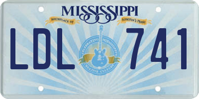 MS license plate LDL741