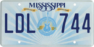 MS license plate LDL744
