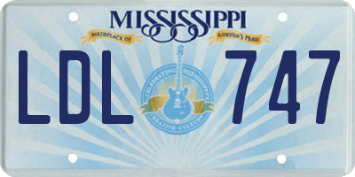 MS license plate LDL747