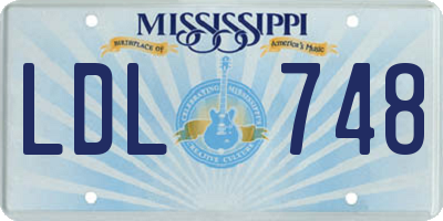 MS license plate LDL748