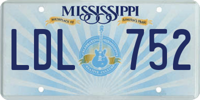 MS license plate LDL752