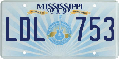 MS license plate LDL753
