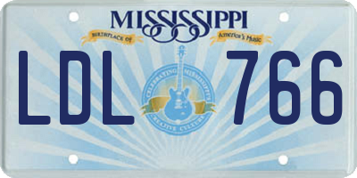 MS license plate LDL766