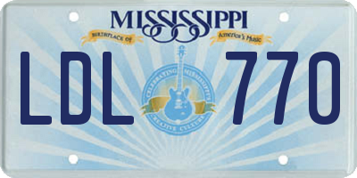 MS license plate LDL770