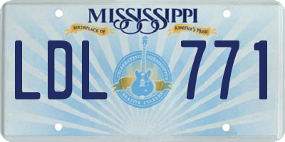 MS license plate LDL771