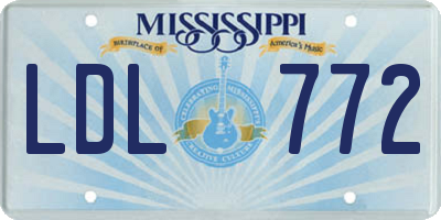 MS license plate LDL772