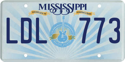 MS license plate LDL773