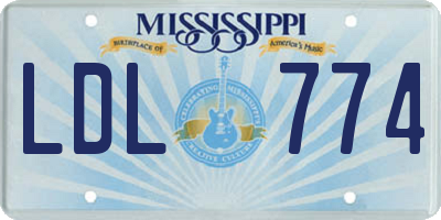 MS license plate LDL774