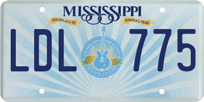 MS license plate LDL775
