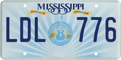 MS license plate LDL776