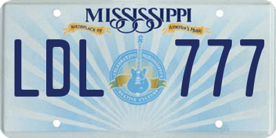 MS license plate LDL777