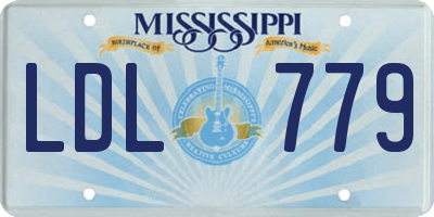 MS license plate LDL779