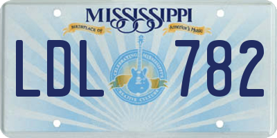 MS license plate LDL782