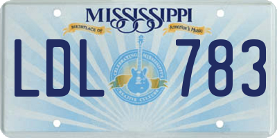 MS license plate LDL783