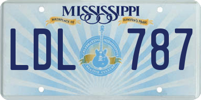 MS license plate LDL787