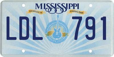 MS license plate LDL791