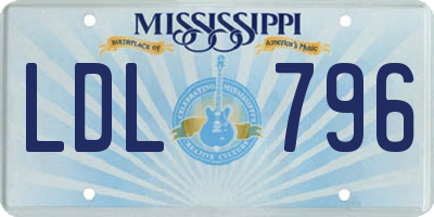 MS license plate LDL796