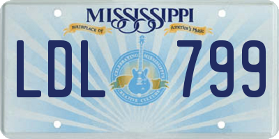 MS license plate LDL799