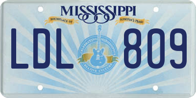 MS license plate LDL809