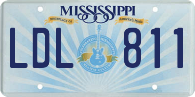MS license plate LDL811