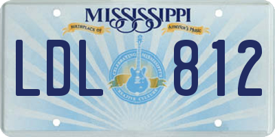MS license plate LDL812